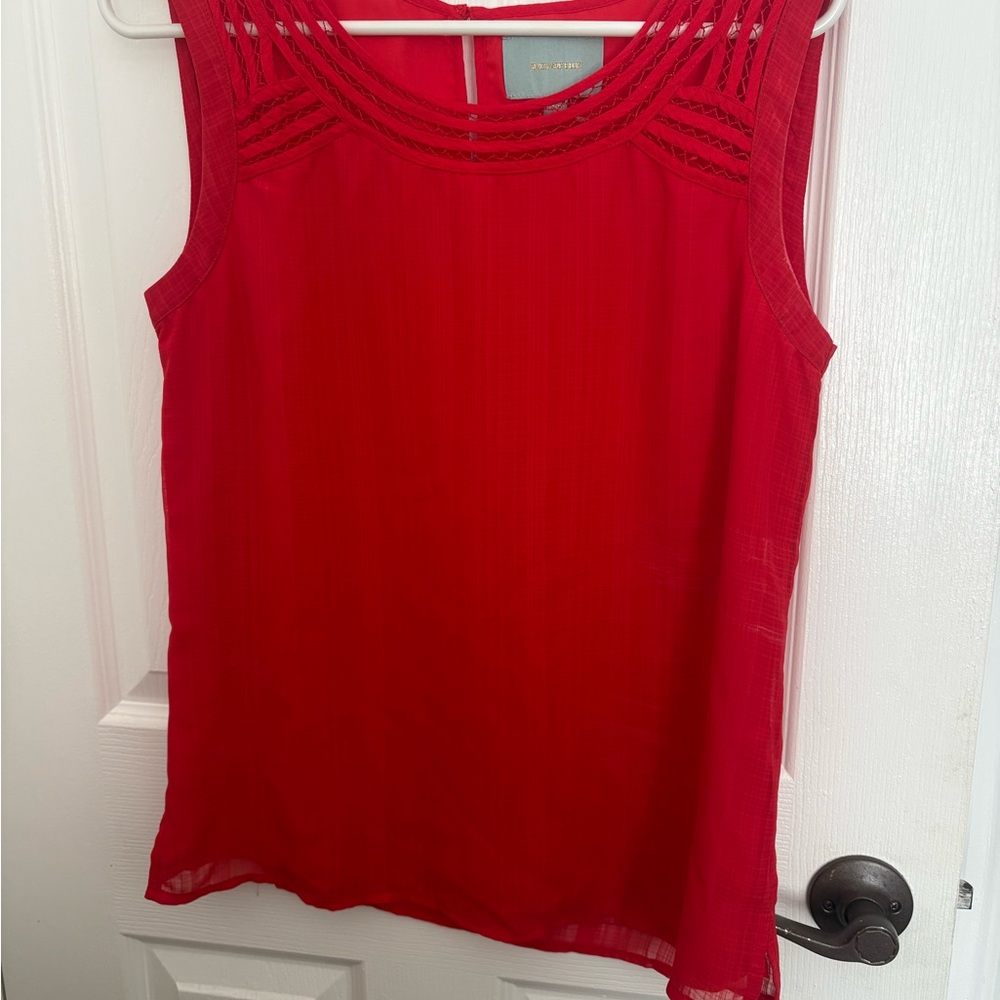 Skies Are Blue Vibrant Red Tank Top Medium